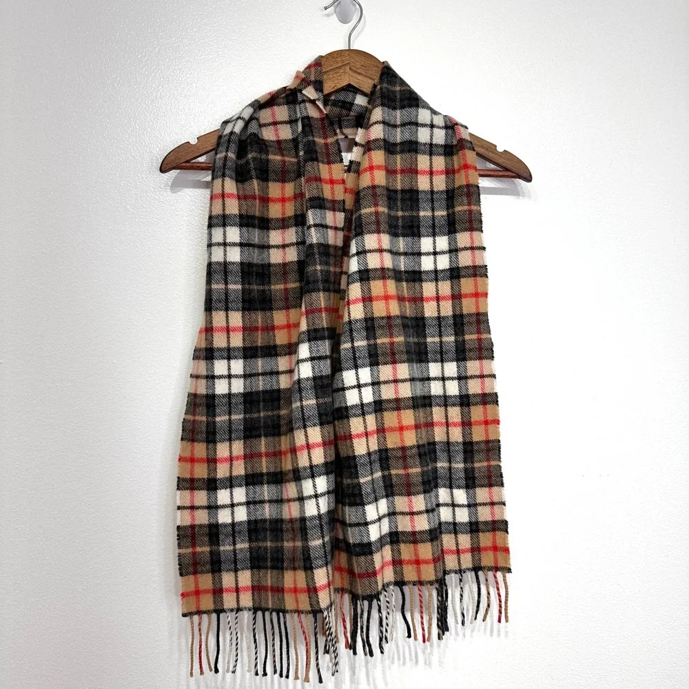 Britain Plaid Wool Tassel‎ Scarf 11.5 x 56